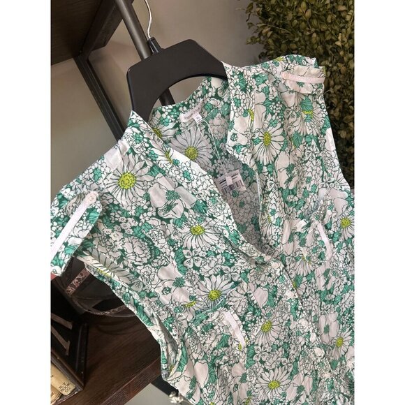 Poupette St Barth Heni Floral Tassel Trimmed Dress Green White Womens Size XS - Picture 8 of 8